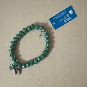 Chavez for Charity Turquoise Beaded Bracelet with Silver Charm